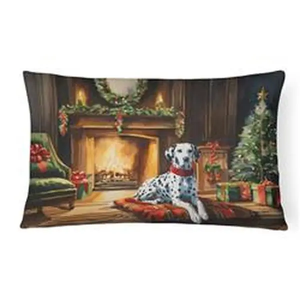 3 x 16 x 12 in. Dalmatian Cozy Christmas Throw Pillow