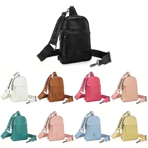 Milan Chiva Small Crossbody Bags for Women Chic Mini Sling Bag Purse and Waist Packs Brown Leather MC Logo Ideal for Everyday Use