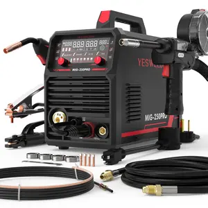 YESWELDER MIG-250PRO&Spool Gun 250Amp 110/220V Aluminum MIG Welder with Pulse | 6-In-1 Gas MIG/Pulsed MIG/Flux Core/Spool Gun/Lift TIG/Stick Multiprocess Welding Machine | Spool Gun Compatible fathersdaygift