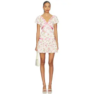 Frankies Bikinis Belladonna Poplin Mini Dress in Rosebush