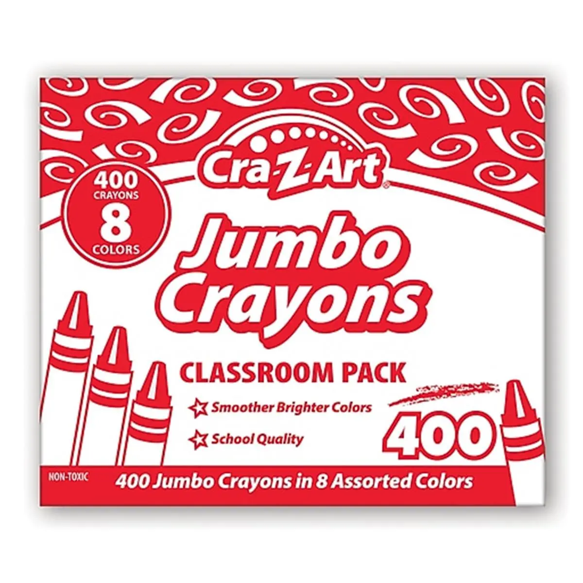 Larose Industries Jumbo Crayon Class Pack - 400-Count Assorted Art Color Set, Classroom Supplies, School & Office Art Drawing Essentials
