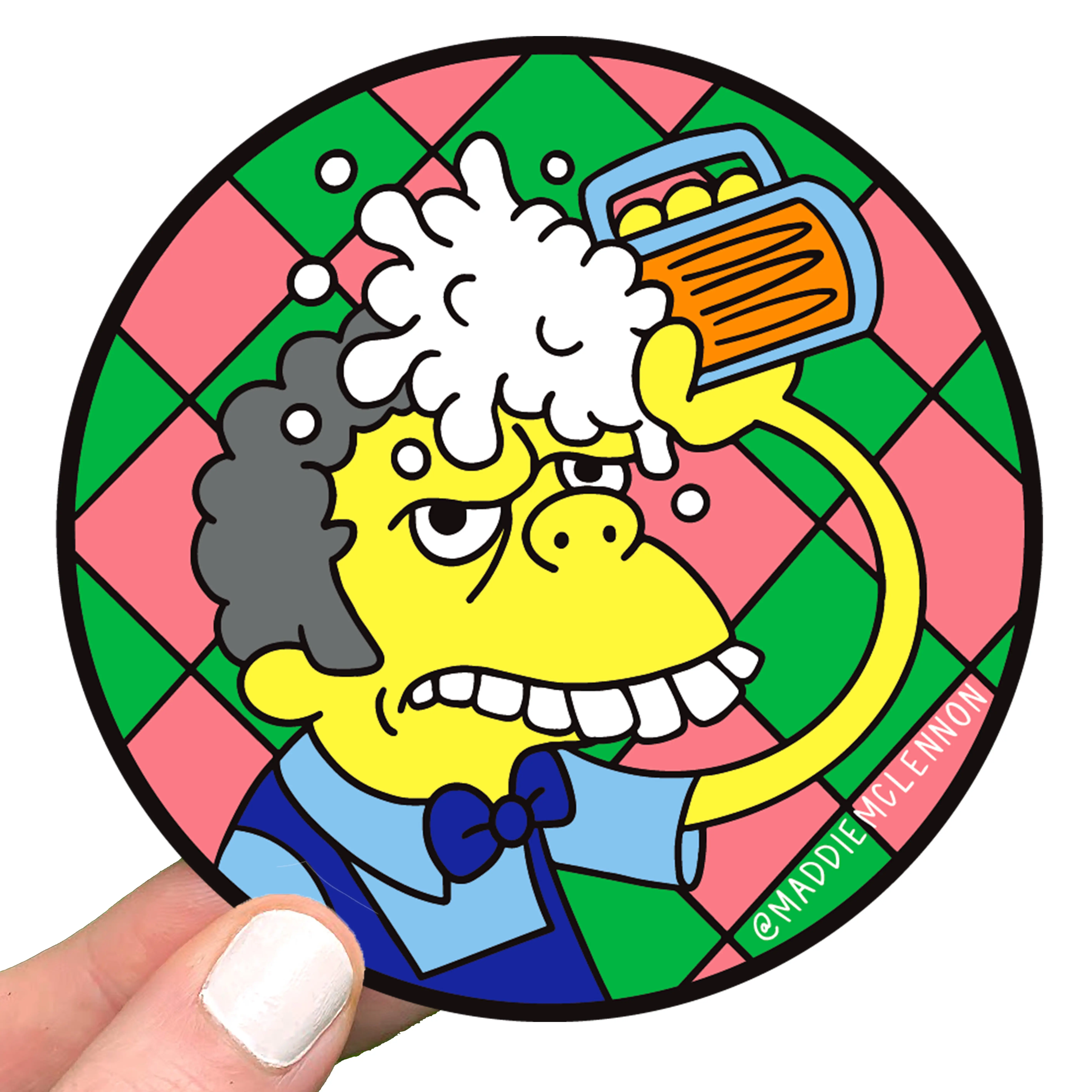Moe Europe '72 Sticker - 3in Vinyl Waterproof Grateful Dead Simpsons Vintage Dye-cut Round Sticker Dishwasher Safe Weatherproof