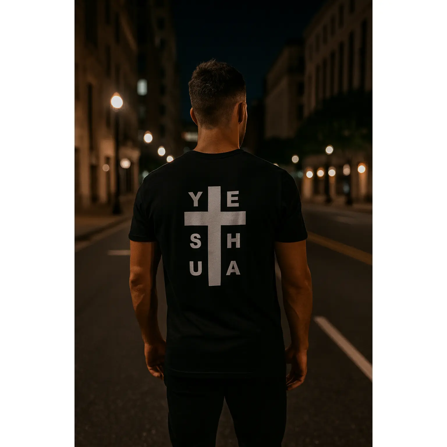 Christian Cross Yeshua Unisex Softstyle T-Shirt, Religious Tee, Faith Apparel, Jesus Graphic Shirt, Christian Clothing