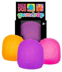 Schylling NeeDoh Gumdrop Textured Sensory Fidget Toy Colors May Vary (3 Pack)