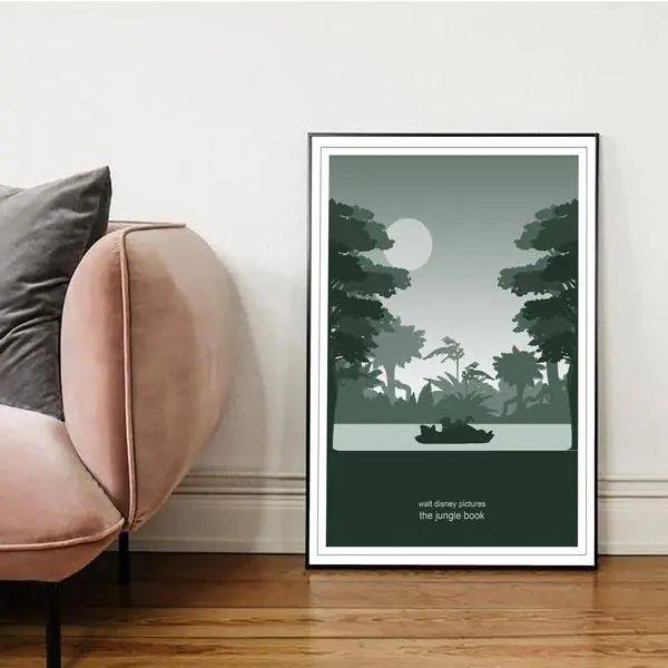 The Jungle Book & The Lion King Classic Movie Poster Set Kids Wall Art Prints Vintage Style Lady And The Tramp Decor