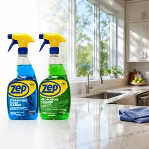 ZEP All Purpose Surface Cleaner and Glass Cleaner Kit, Professional Cleaner Kit, All-Purpose and Glass Cleaner, Ammonia Based Glass Cleaner, Ready-to-Use Pro Cleaner, Hospitality Grade Cleaner, Commercial Cleaning Kit, Degreaser and Glass Cleaner.