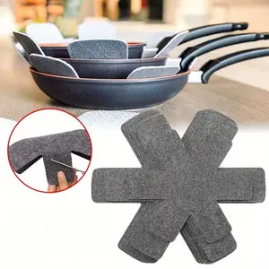 9-Piece Pot Protector Set, Stackable Anti-Scratch Pot Divider Pads, Table Mats, Non-Slip Kitchen Accessories, Effective Pot Protection and Isolation