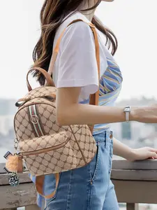 Women's Casual Backpack, Durable Fabric, Zip Closure, Multi-Compartment Design, Ideal for School, Work, Travel, Professional Laptop Bag