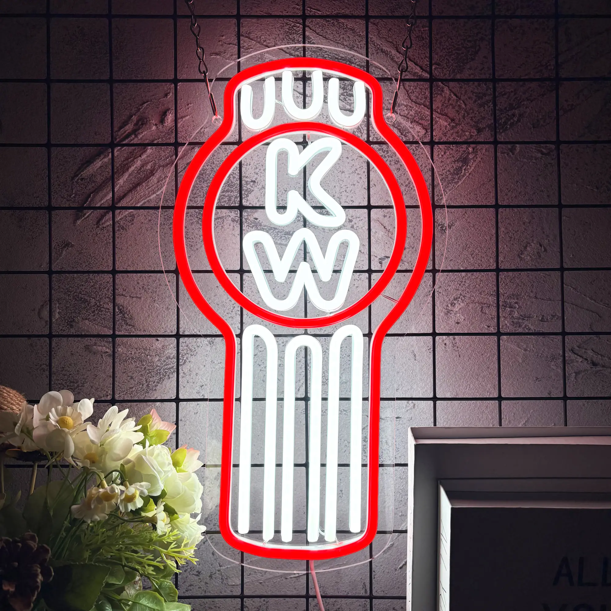 Kenworth Truck Neon Sign Dimmable LED Kenworth Truck Neon Light Vintage Garage Signs for Men Wall Decor, Bar Game Room Family Friends Teenager Gift(15