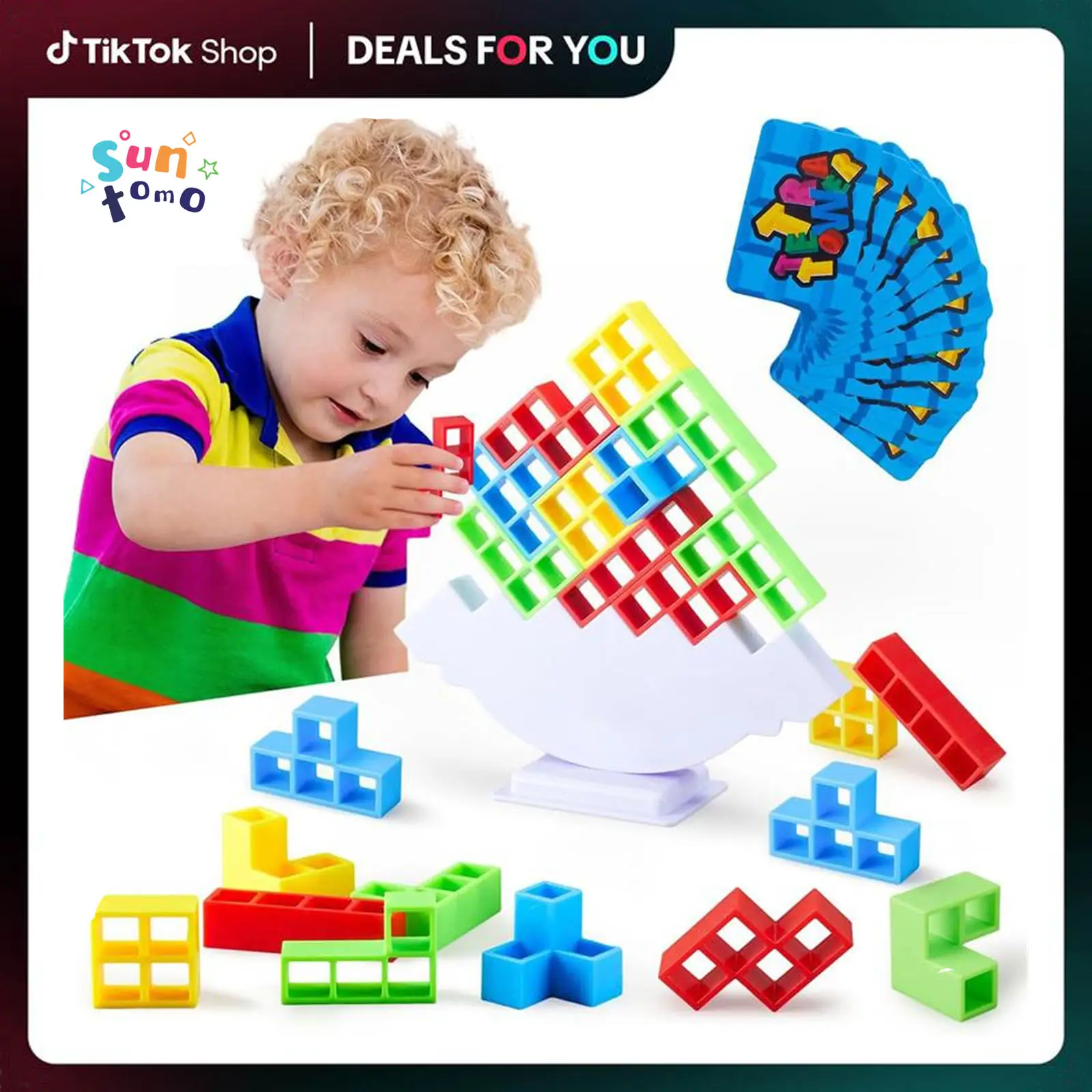 Suntomo Balance Board Games for Kids & Adults, Balance Game, Balanced Stacking Game for 2 Players Home Parties Travel Family Games