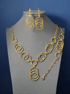 Women's Elegant Minimalist Jewelry Set, Trendy Exquisite Pendant Necklace & Dangle Earrings, Chic Jewelry Set As Gift for Girlfriend