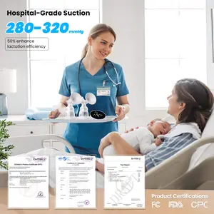 Hands-Free Wearable Breast Pump, Portable Electric Breastfeeding Pump with 4 Modes & 9 Levels, Strong Suction up to 320mmHg, Ultra-Quiet (<45dB), Includes 3 Flange Sizes (19/21/24mm), Ideal for Working Moms