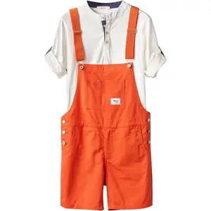 Men’s Y2K Bib Overalls Shorts Casual Relaxed Fit Cargo Workwear Summer Shortalls