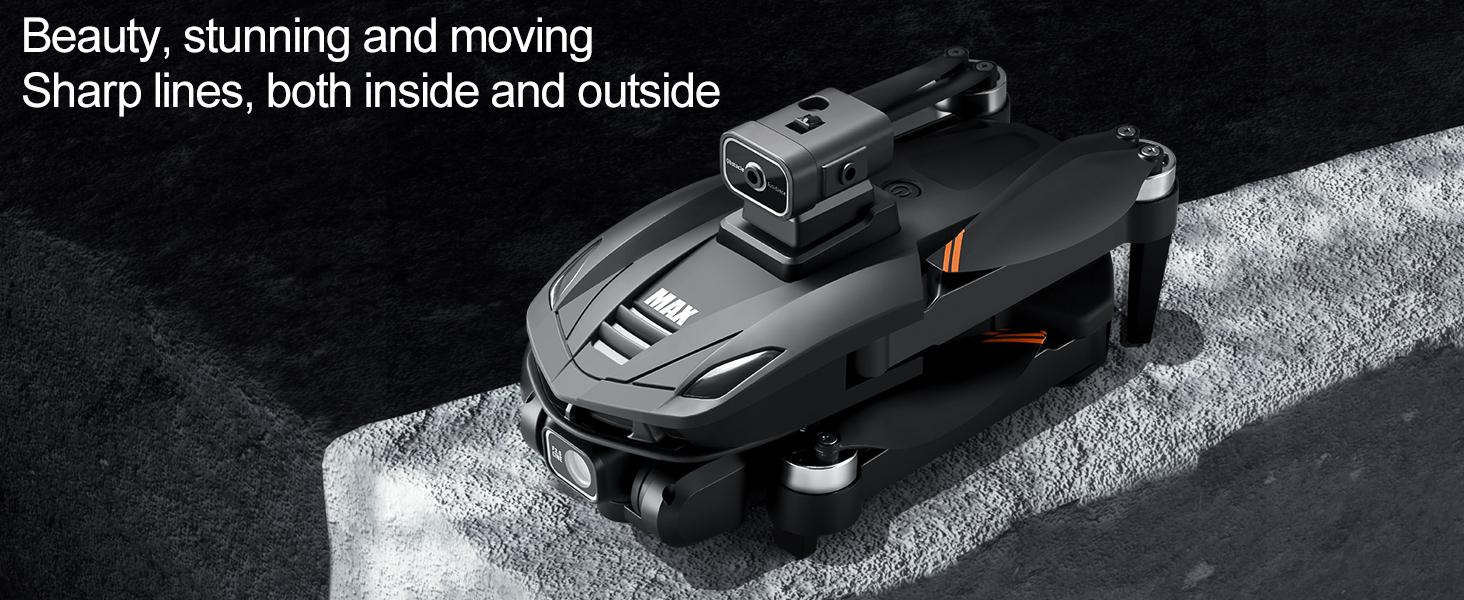 V168 PRO MAX GPS Foldable Drone with 4.5" Screen Controller, Brushless Motor, Optical Flow Positioning, Stable FPV Transmission, One-Key Return, Lightweight RC Drone for Outdoor Flying, Beginners and Gift
