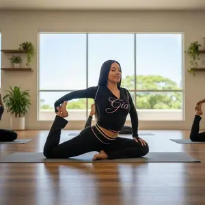 Gia Logo Two Piece Tracksuit for Women – Zip Up Crop Top & Flare Pants, Y2K Streetwear, Ideal for Easter, Beach Days, City Nights & Hot Girl Summer 2026, Soft Stretchy Casual Loungewear