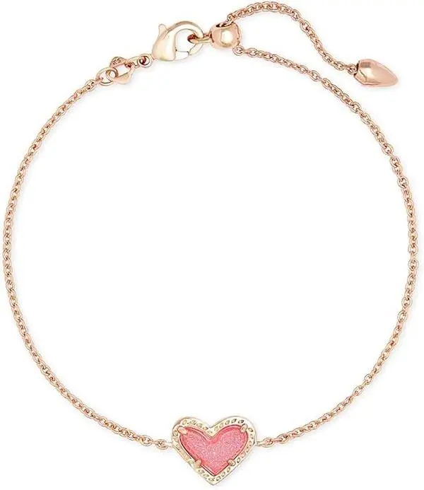 Kendra Scott Ari Heart Link Chain Bracelet - Adult's Silver Alloy Bracelet with Asymmetrical Design, Lobster Claw Clasp, Metal Coating, Model 4217710130, Modern, Daily Wear, US