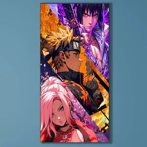 5D Diamond Painting Kit Full Round Drills, Anime Style, Gorgeous Colors, Character Silhouettes. DIY Mosaic Wall Art, Beginner Craft Set (with Tools), Home Wall Decoration Gift, Diamond Art Kit.