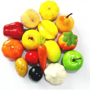 20pcs mix of fake artificial fruits and vegetables, small lifelike faux fruits (20 styles) for party decoration, realistic foam simulation models for home tabletop decor, photography props