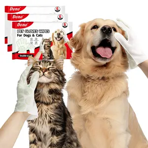 Dono Disposable Pet Grooming Glove Wipes for Dogs & Cats 18 PCS Easy Quick Cleaning Deodorizing Double-Sided Texture Hypoallergenic for Sensitive Pets Kitty Fathersdaygift
