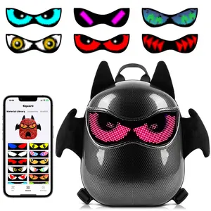 Bat Model LED Backpack,Backpack with LED Eyes,Programmable Screen,App Control DIY LED Bag Gifts for Kids devil eye led light