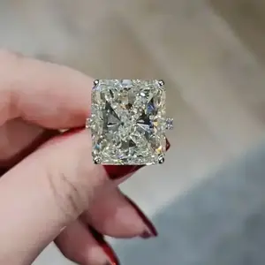 Maxine CZ 12.0ct Radiant Cut Engagement Ring,5A Cubic Zirconia Women's Ring Jewelry,Wedding Ring for Daily,Travel,Proposal,Birthday,Anniversary