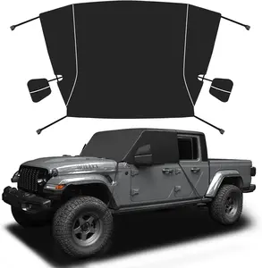 MAIKER Windshield Cover for Snow & Frost, 600D Oxford Fabric with Front Side Window & Mirror Protection, Compatible with 2007-2018 Jeep Wrangler JK