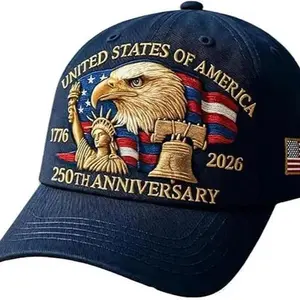 Commemorative Baseball Cap - Men's 250th Anniversary United States of America (1776-2026) - All-Season Comfort for 4th of July, Hand Washable or Dry Clean - Ideal Gift for History Buffs & American Pride