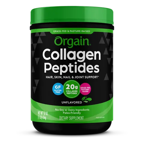 Orgain Collagen Peptides Powder Unflavored | 20g Collagen Peptides Per Serving | Grass-Fed & Pasture-Raised | Non-GMO | Gluten Free | Paleo Friendly | 22 Servings