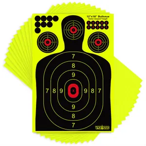 VIGEROSO 12x18 inch Black Human Body Shape Paper Targets, for Shooting Training Accessories