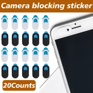 20Pcs Ultra‑Thin Webcam Cover Slides, Black & White 2‑Color Set(10 Each), Privacy Security Camera Blocker, Laptop Phone Computer Web Camera Cover for Anti‑Spy Protection