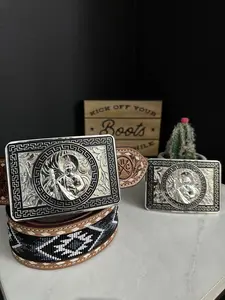 San Judas SB Engraved Tadeo Belt Buckle - Engraved Design with Unique Patterns and Features