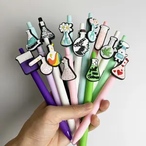 5/15/25pcs Creative, Simple, Cute, Scientific Experiment Design Theme, Scalable Ballpoint Pen, Campus Design, Scientific Tool Series, Starting Season, Pressing Neutral Pen, Color Random