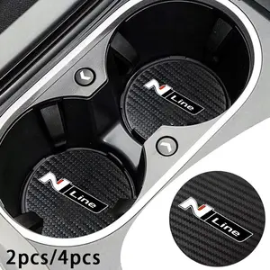 Carbon Fiber Texture Anti-Slip Cup Holder, 2 Pcs or 4pcs, Protects From Scratches, Decorative Vehicle Accessory, Non-Sponge Rubber