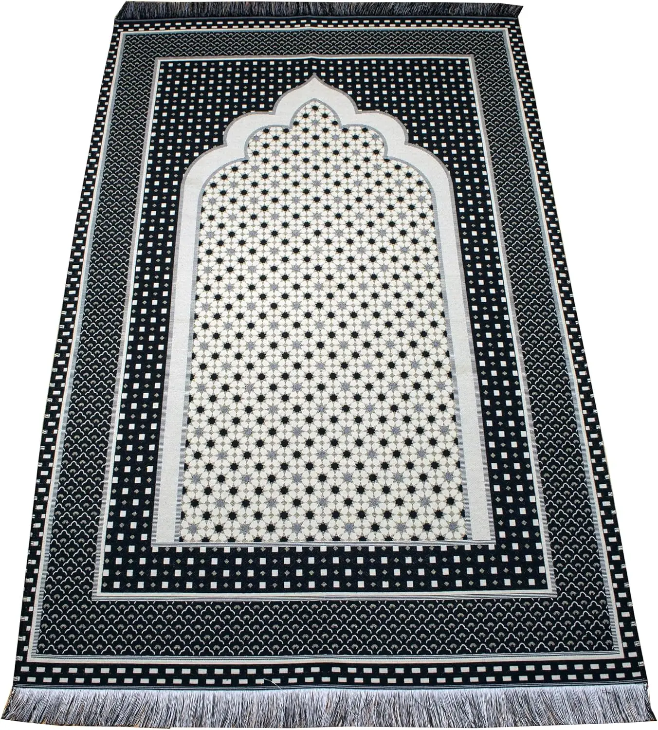 Turkish Islamic Prayer Mat Janamaz Sajjadah | Thin Woven Cotton Praying Rug Ramadan Eid Gift | Traditional Muslim Sejada