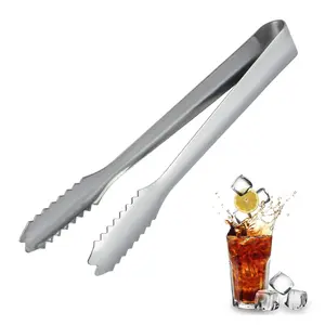 7 inches Ice Tongs for Ice Bucket, Stainless Steel Ice Tongs with Teeth, Small Serving Tongs, Kitchenware （2 pcs）