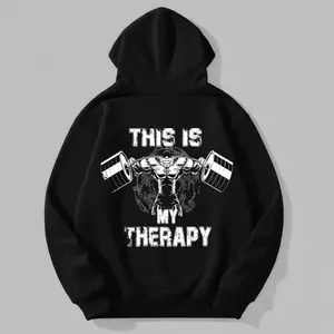 Men's athletic and motivational Graphic - Cotton Blend Black Long Sleeve Pullover Regular Fit|   Soft & Breathable Fabric, Durable Print, Everyday Comfort, Machine Washable, casual fitness gym or workout environment