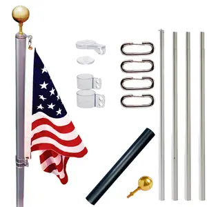 Made in USA-Ezpole "Defender" Flag Pole Kit-Winds to 130 Mph.-Made in USA-Includes Pole Flag Ground Sleeve Hardware