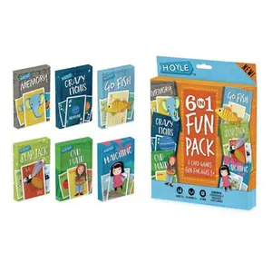 Hoyle 1036723 6-in-1 Kids Fun Card Pack, Black