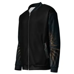 Zire Graphics Tiger Angel Bomber Jacket - Medium Size, All-Over Print, Fleece Lined, Polyester Fabric, Unisex Fit, 2 Pockets, Silver YKK Zipper, Bold Winged Tiger Warrior Graphic