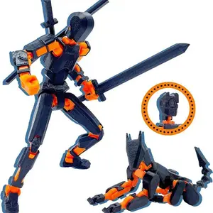 Assembly Completed T13 3D Action Figure Set Dummy Robo Titan 13 Action Figures 3D Printed Multi-Jointed Toy