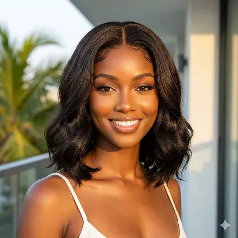 Ronashow 12-14 Inch Bob Body Wave 13x4 Lace Front Wig Glueless 100% Human Hair Pre Plucked 180 Density Beginner Friendly Short Wig (Available 16-30 Inch), Glueless Wigs, Free Part Wigs, Bob Cut Wig