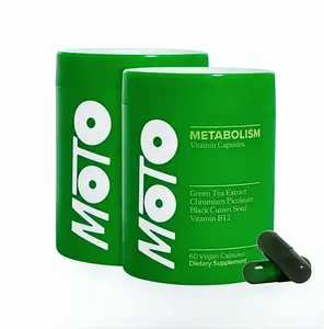 MOTO Metabolism Vitamin Capsules I 60 Vegetarian Capsules I Contains Green Tea Extract + Vitamin B12