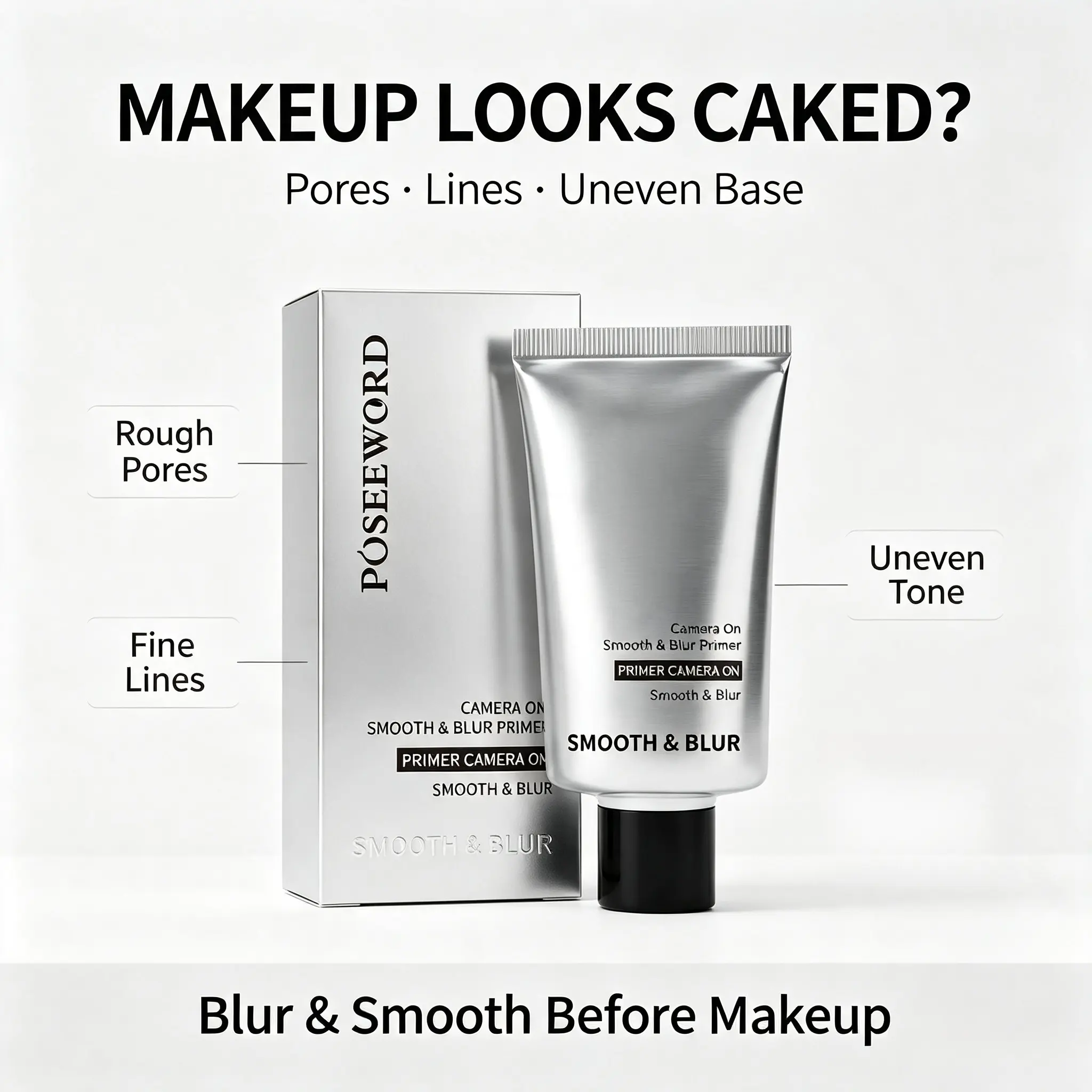 Smooth & Blur Makeup Primer Gel, Long-Wear Face Base to Minimize Pores and Control Oil, Provides a Smooth Finish for Oily and Combination Skin, Foundation, Cosmetic, Lightweight, Daily, Silky, Pore Blurring, Paraben-Free