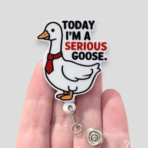 Silly Goose Badge Reel, Serious Goose Badge Reel, Goose Badge Reel, ID Holder, Badge Clip, Badge Reel Topper