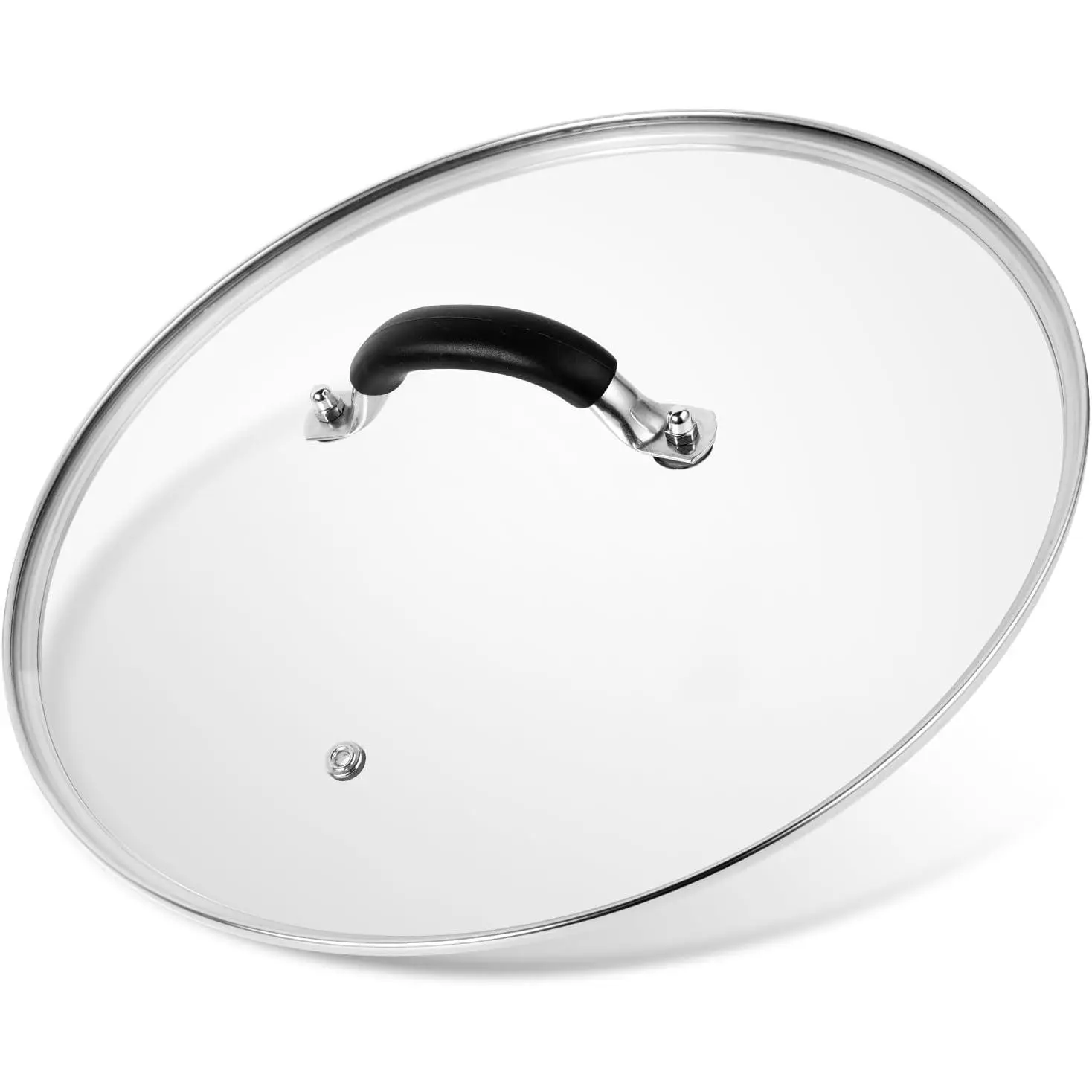 8in Flat-Bottomed Cookware Lid, Stainless Steel Handle Glass Cover for Frying Pans and Saucepans