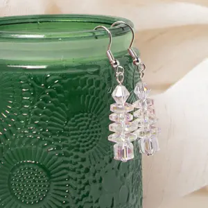 Holiday Beaded Christmas Tree Earrings