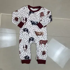 baby boy clothes newborn cow romper clothing farm clothes boy winter romper
