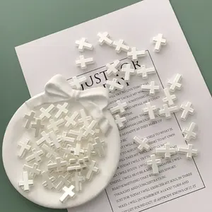 Minimalist White Cross Beads DIY Handmade Accessories High-End Decorative Loose Beads for Beads Making