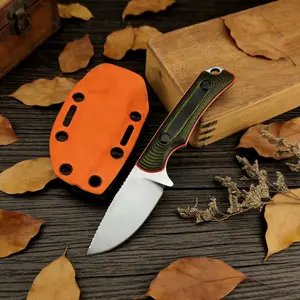 Hot 15017 Outdoor Fixed Blade Knife with Holster 8Cr13Mov Blade Carry EDC Bushcraft Survival Pocket Knife Self Defense Camping Knife Outdoor Camping Knives