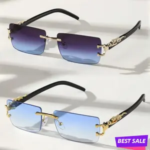 2026 NEW 2 PCS Fashionable Trendy Frameless Rectangular Personalized Sunglasses For Daily Life,Gifts for men, gifts for women, birthday gifts